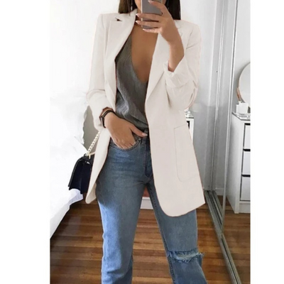 Blazer largo de mujer en caqui MODA