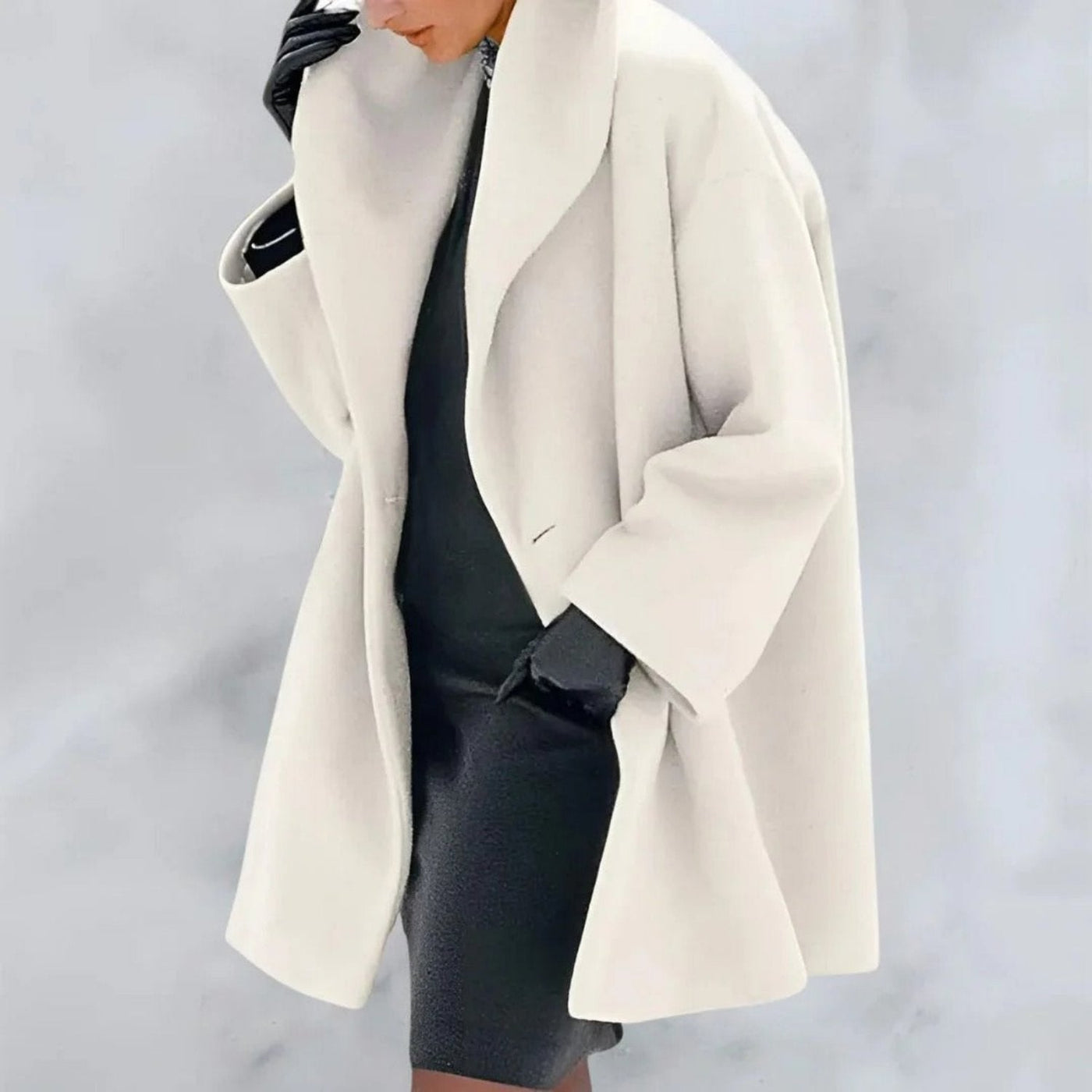 Elegante abrigo largo de invierno para mujer con botones | Perfecto para los días fríos