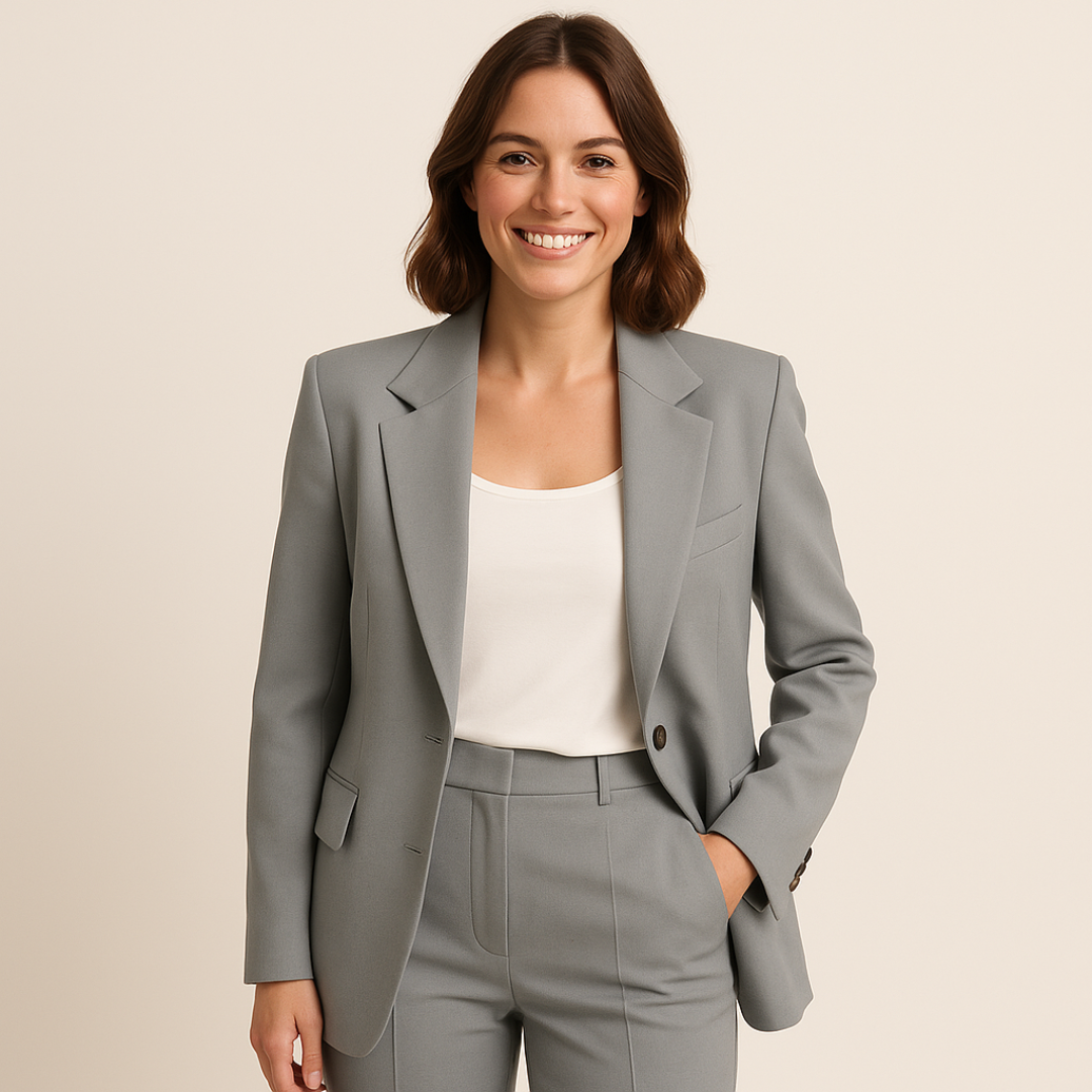 Completo elegante da donna - giacca e pantaloni aderenti per cerimonie o lavoro