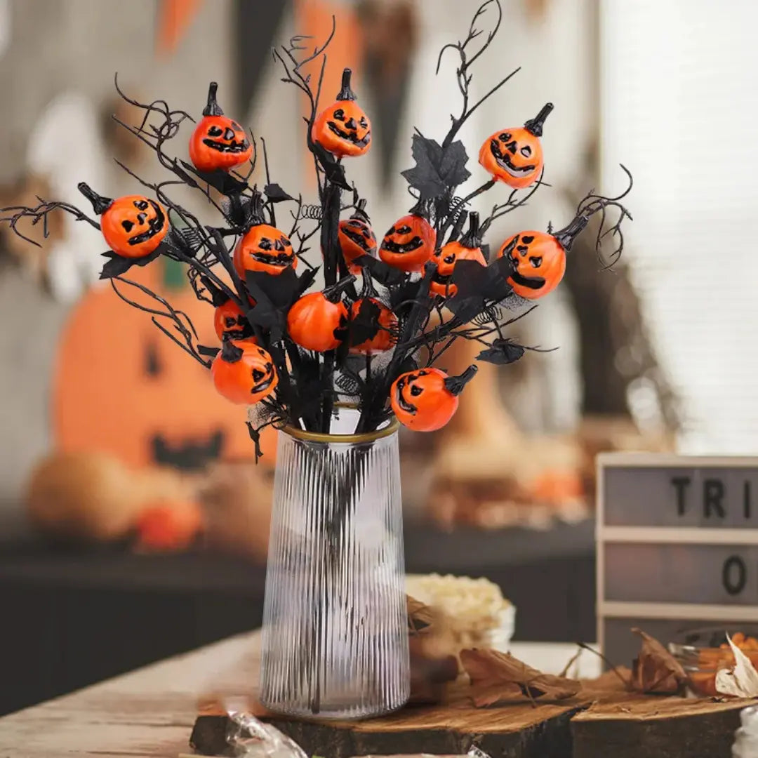 Arte de Halloween calabaza con hojas de arce