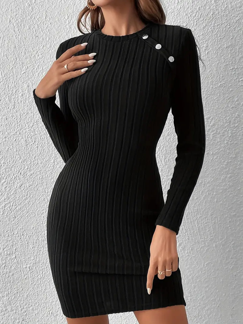 Confortável vestido com decote redondo de Canalé