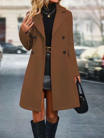Élégant trench-coat réversible pour femme avec col à revers