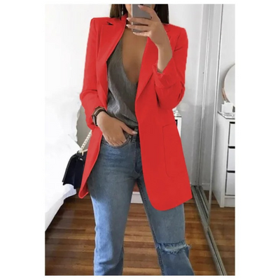 Blazer largo de mujer en caqui MODA