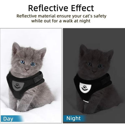 Arnés para gatos ajustable, transpirable y luminoso