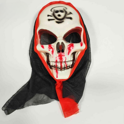 Conjunto Grimora | acessórios para Halloween capa, máscaras esqueleto e foice