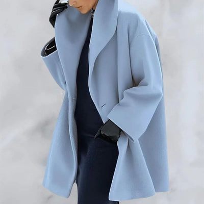 Elegante abrigo largo de invierno para mujer con botones | Perfecto para los días fríos