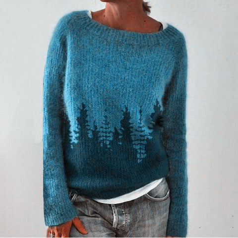 Élégant jersey pour femme avec imprimé rétro pour l'automne
