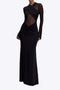 Gillian - Maxi elegante vestido como uma mulher de cruz com design transparente