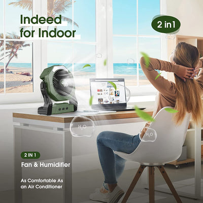 Ventilador de nebulizador portátil, ventilador de bateria recarregável de 8 polegadas 100mAh