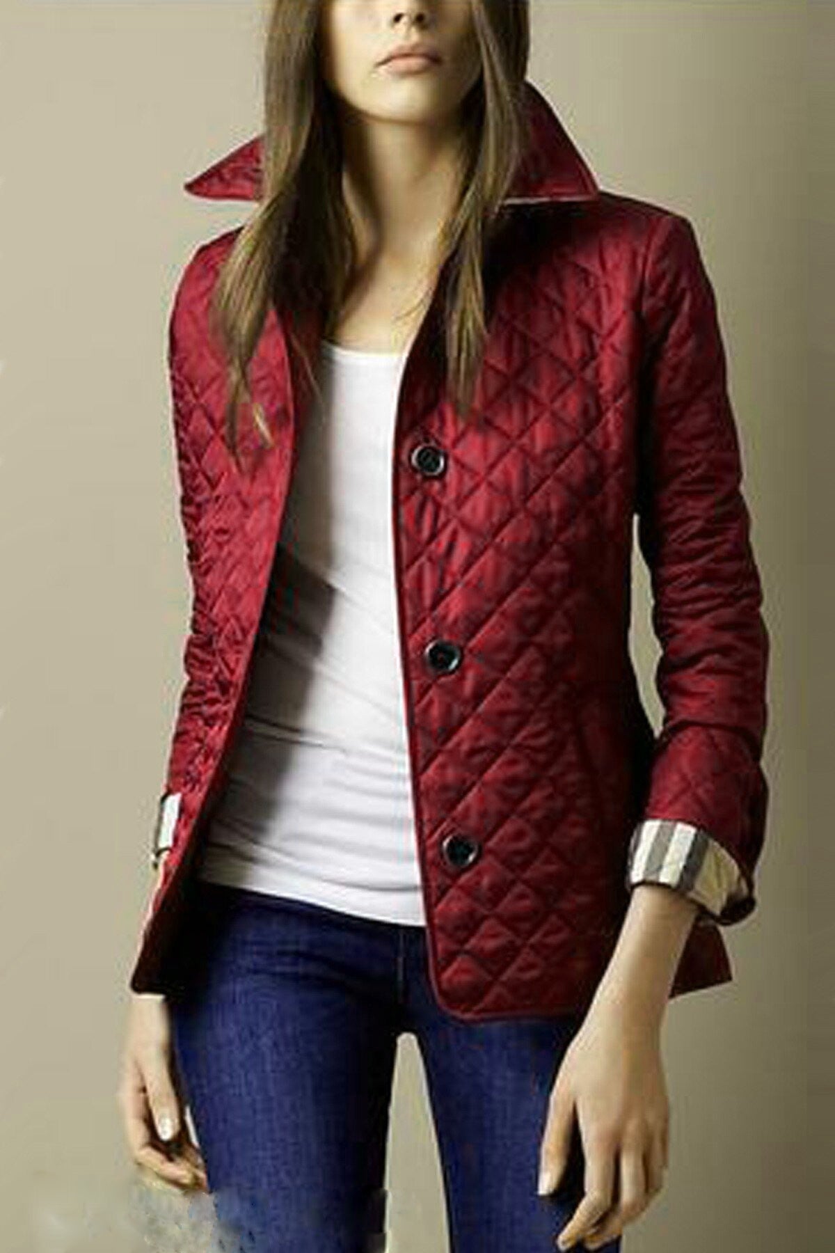 Kylee | Damen Lässig Puffer Jacke | Knopf Daunen