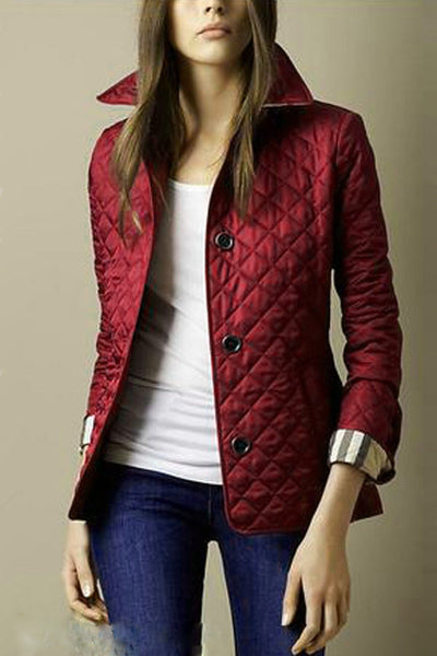 Kylee | Jaqueta feminina do Puffer Casual | Botão para baixo