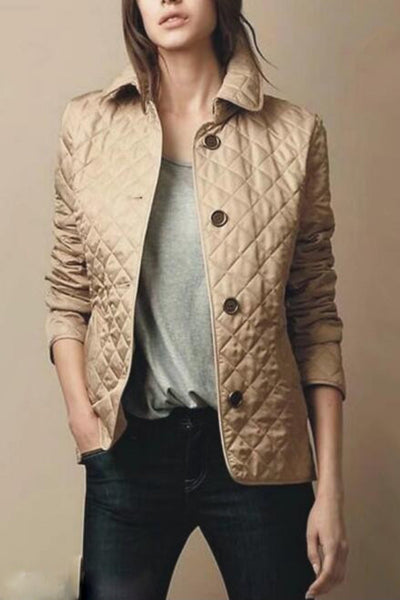 Kylee | Jaqueta feminina do Puffer Casual | Botão para baixo