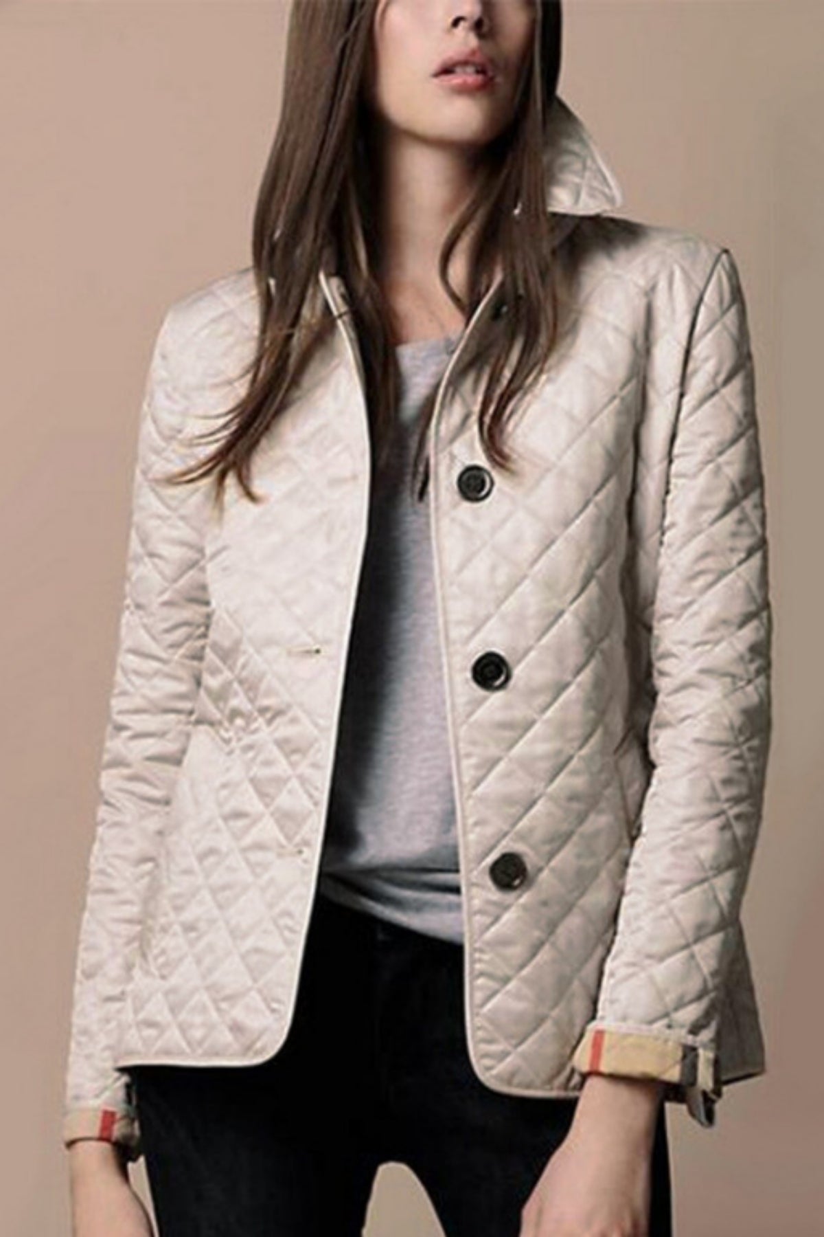 Kylee | Jaqueta feminina do Puffer Casual | Botão para baixo