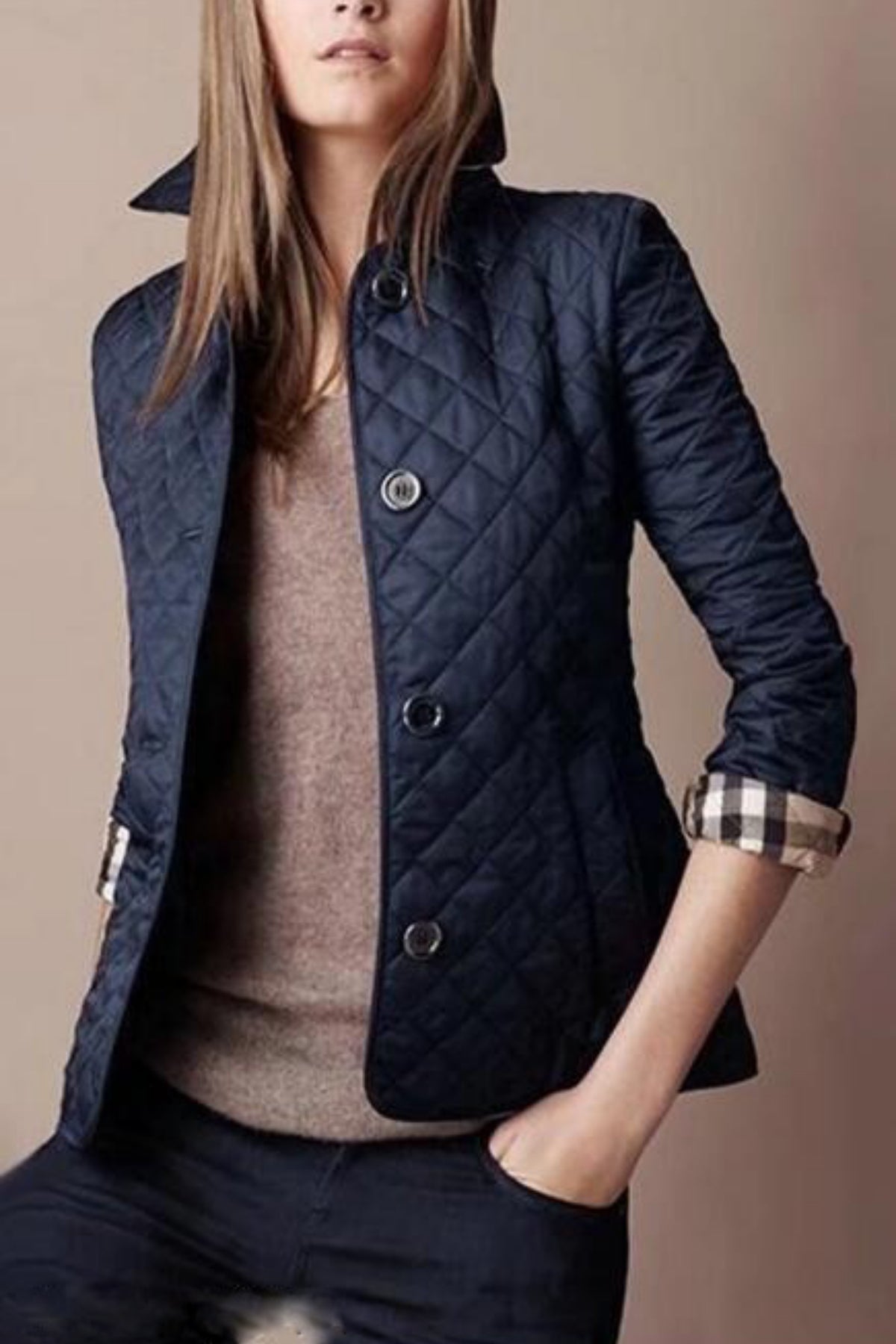 Kylee | Damen Lässig Puffer Jacke | Knopf Daunen