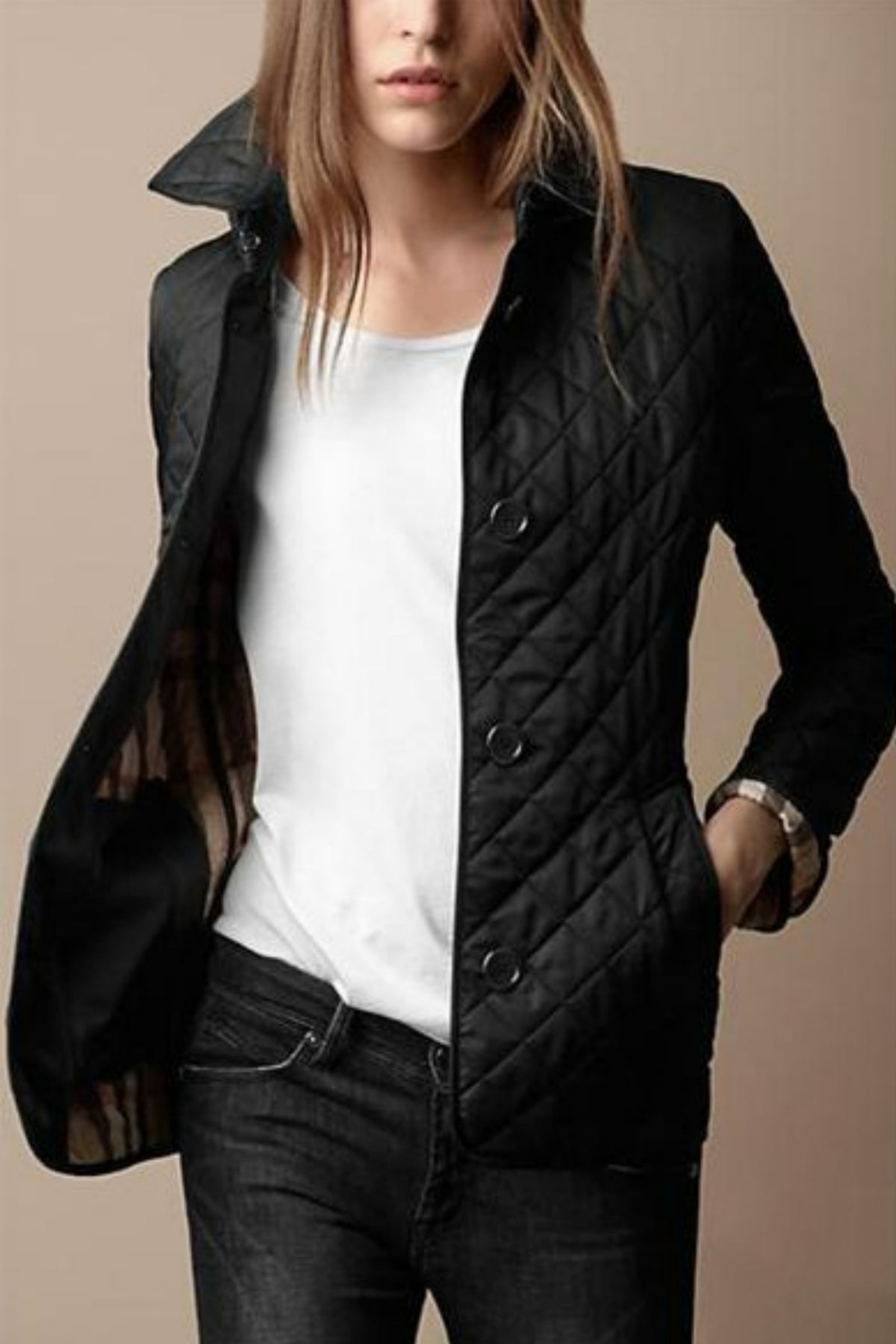 Kylee | Damen Lässig Puffer Jacke | Knopf Daunen