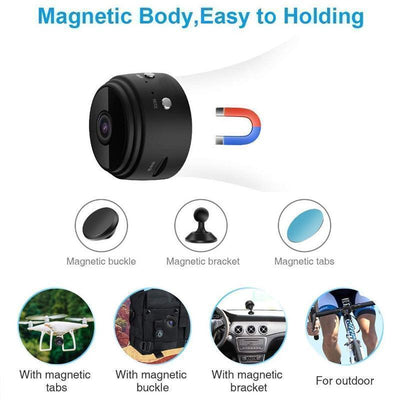 Minivisão | 1080p Mini Magnetic WiFi Câmera - Câmara de segurança portátil HD com visão noturna