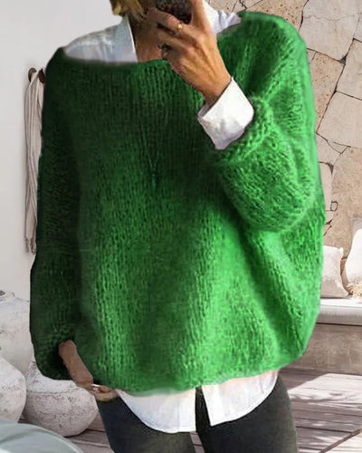 Jersey clásico de punto sin hombros para mujer