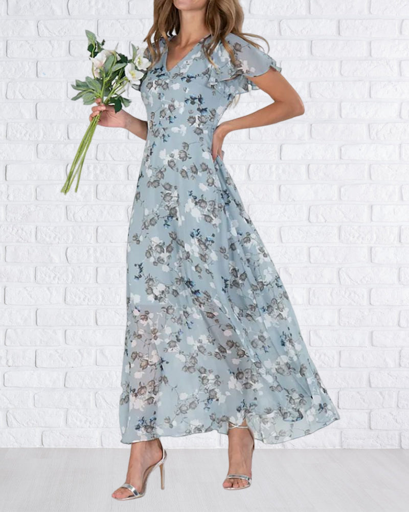 Chiffonkleid mit Rüschen