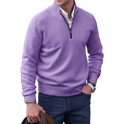 Elegante Jersey de Benoit da Caxemira com zíper