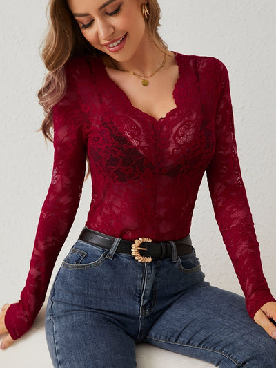 Camisa de renda para mulheres