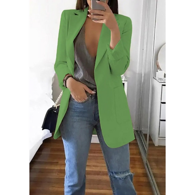 Blazer largo de mujer en caqui MODA