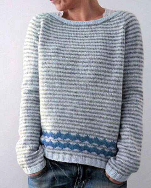 Élégant jersey pour femme avec imprimé rétro pour l'automne