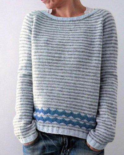 Élégant jersey pour femme avec imprimé rétro pour l'automne