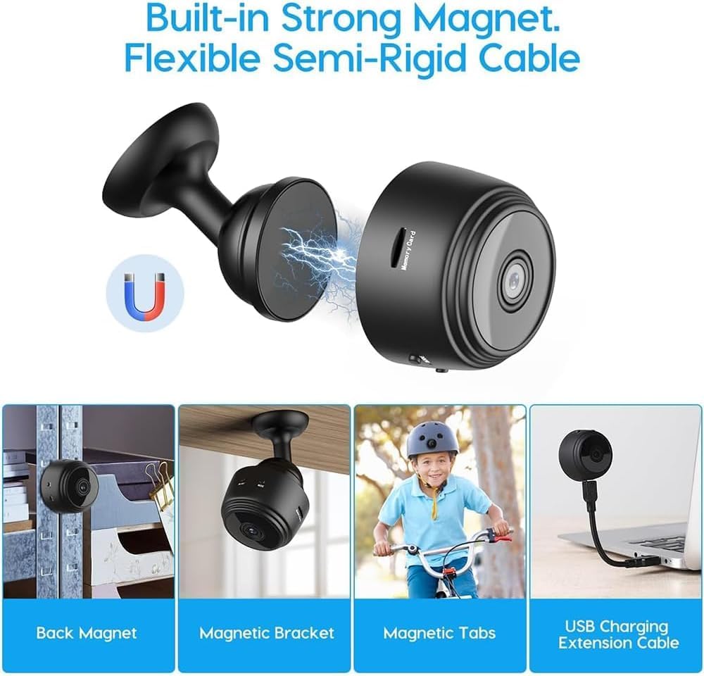 Eyecam Mini Caméra Espion : caméra de sécurité domestique compacte avec Wi-Fi