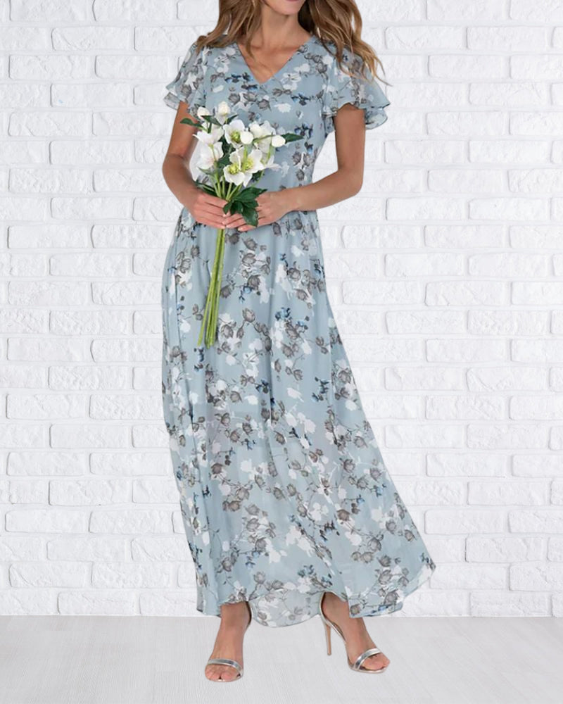 Chiffonkleid mit Rüschen