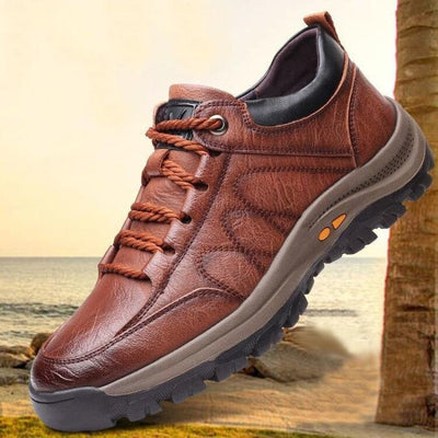 Sapatos ortopédicos de couro para homem para uso em exteriores