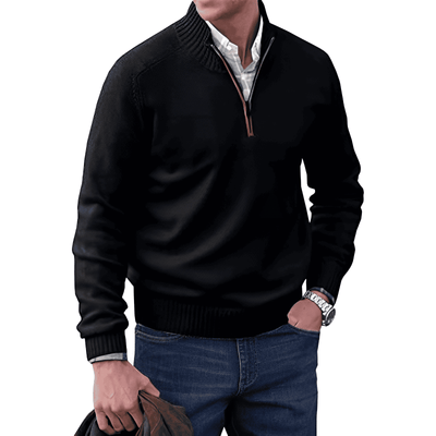 Elegante Jersey de Benoit da Caxemira com zíper