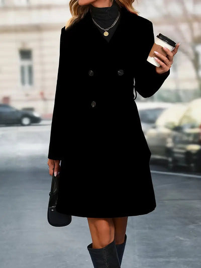 Élégant trench-coat réversible pour femme avec col à revers