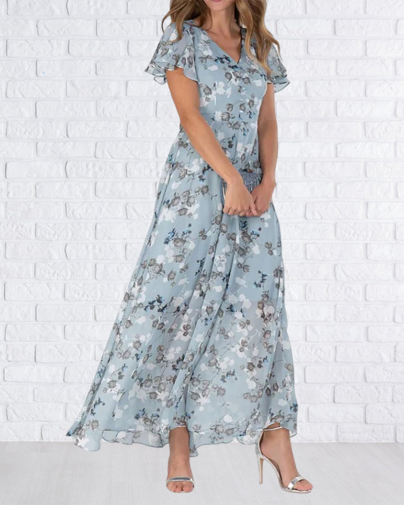 Chiffonkleid mit Rüschen