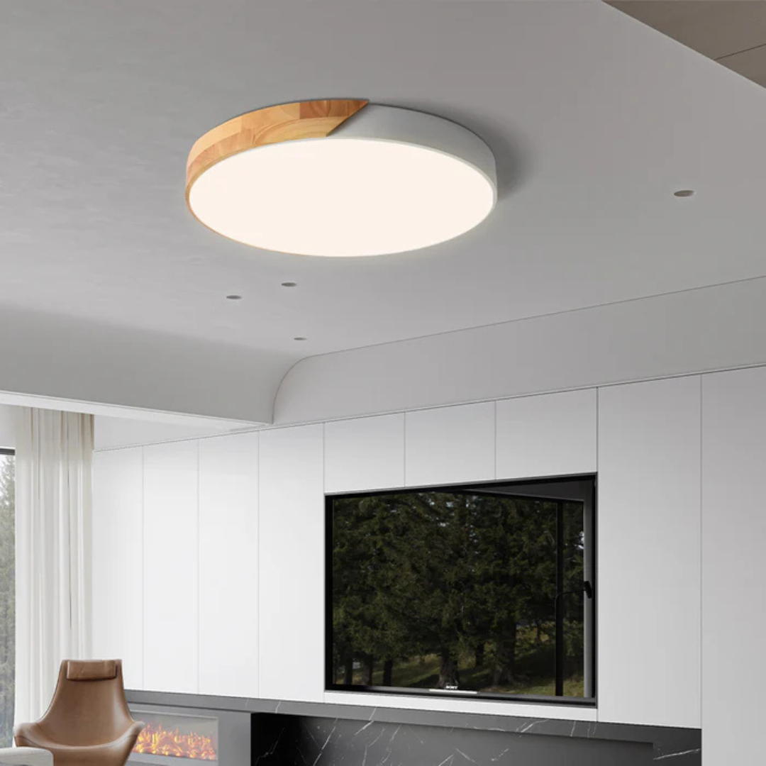 Delos - Lâmpada LED de LED de madeira escandinava