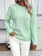 Pull en maille avec motif torsadé pour femme - Pull doux et élégant pour le printemps et l'automne