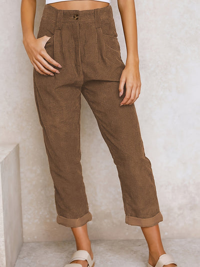 Pantalones casual de talle alto para mujer
