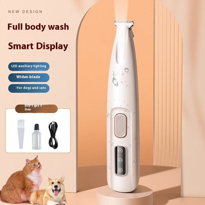 Cortador à prova d'água para cães e gatos com luz LED e lâmina de aço inoxidável largo