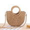 Alyssa | Bolsa de palha meio -canela para senhora