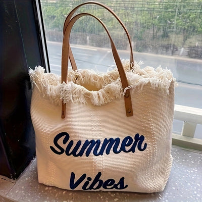 Amara | Bolsa de verão com borlas e cartas bordadas
