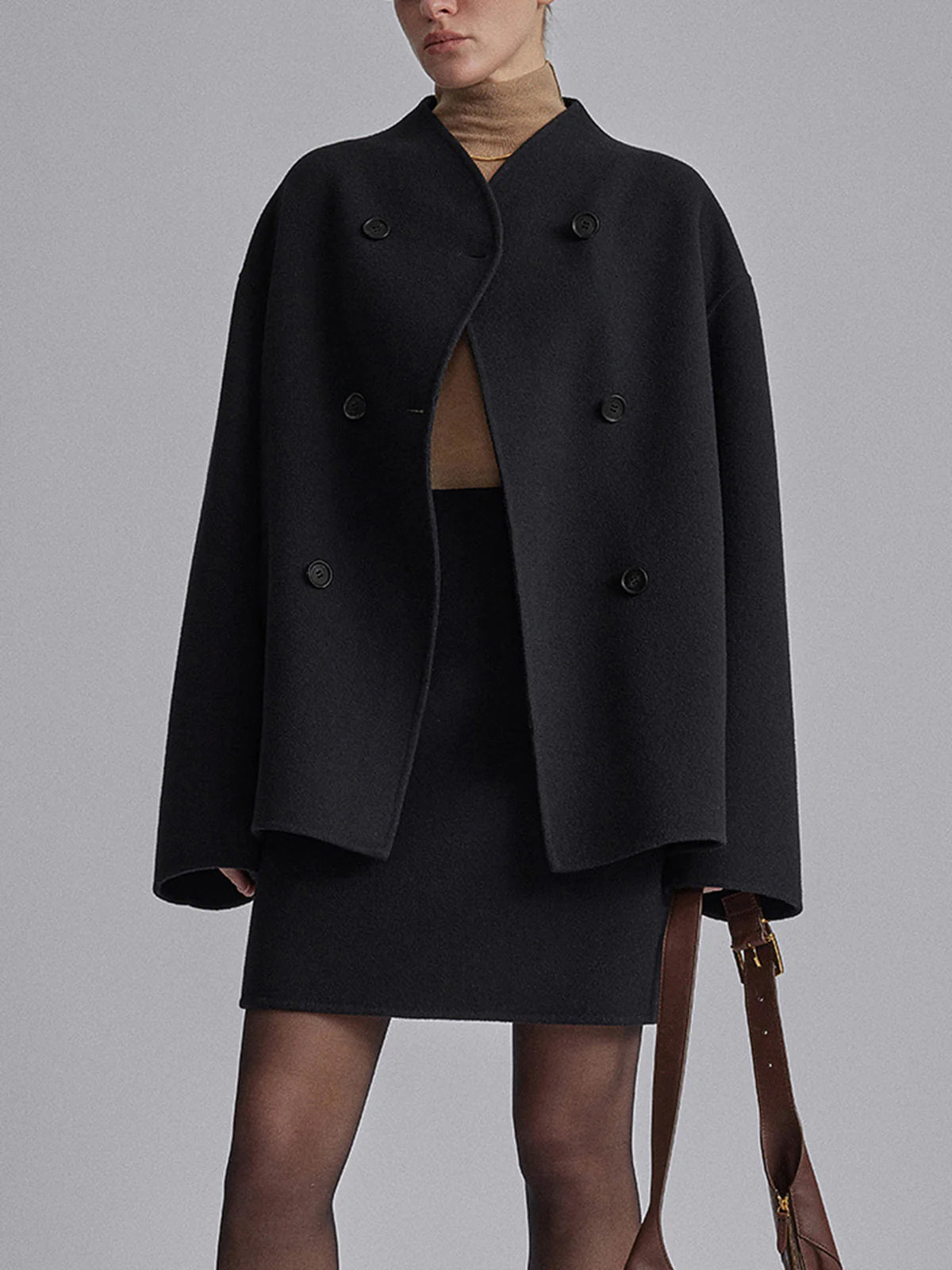 Cortavientos oversize de luxo para mulher
