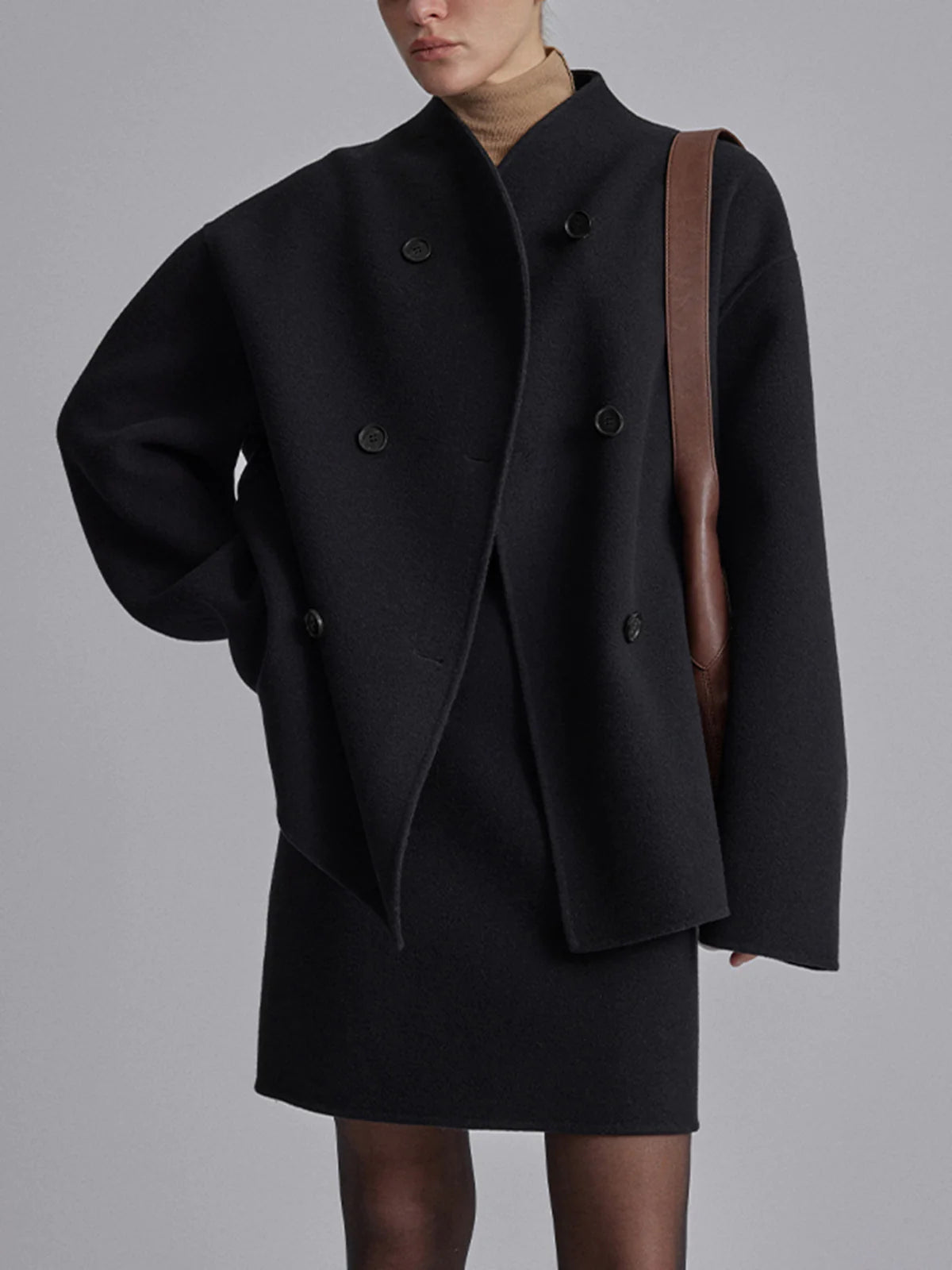 Cortavientos oversize de luxo para mulher