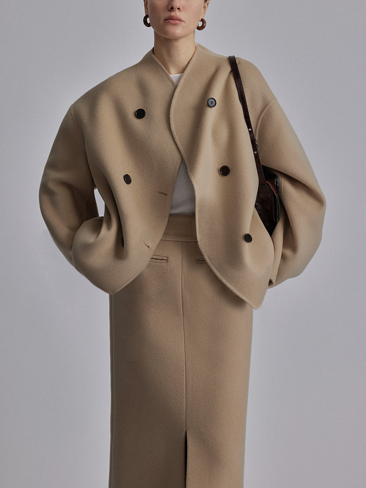 Cortavientos oversize de luxo para mulher