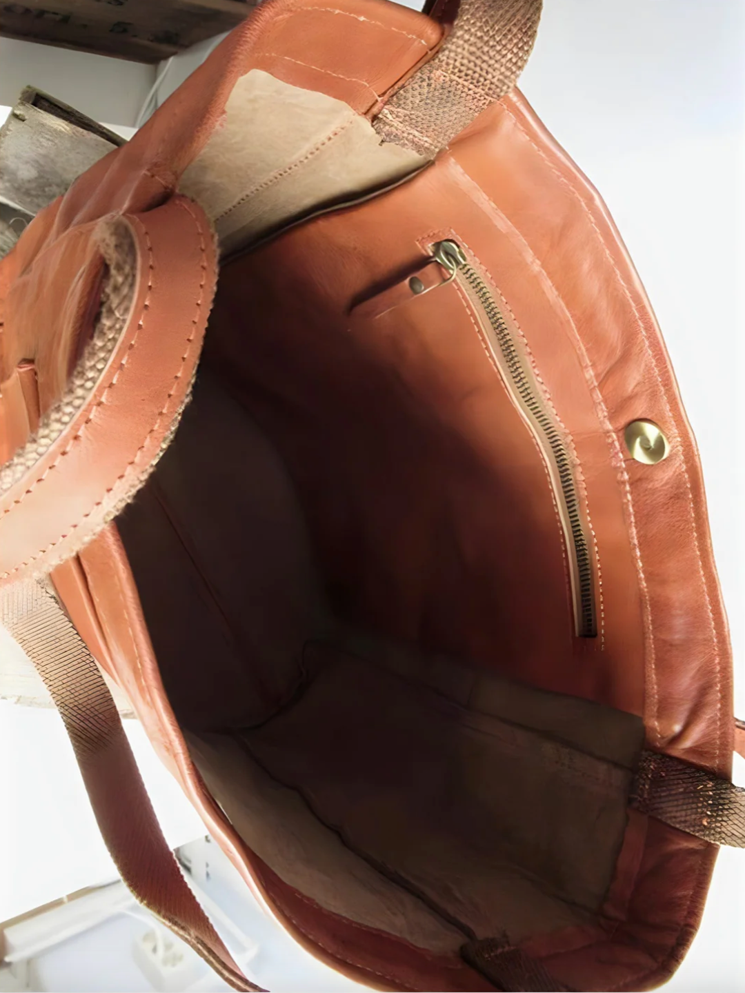 Bola de Lady de Couro Madeirada Elegante e Espaçosa | Bolsa de couro elegante e espaçosa