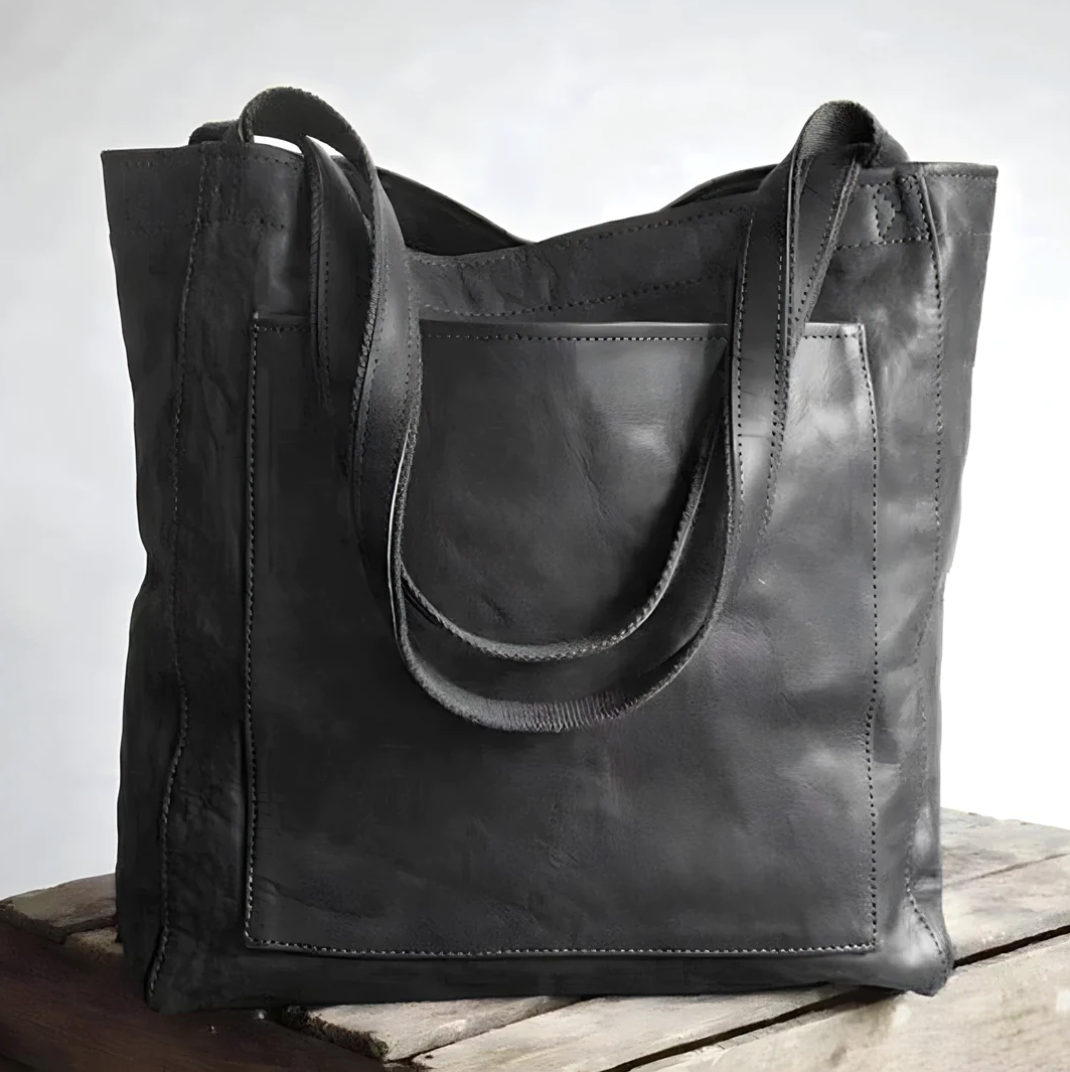 Bola de Lady de Couro Madeirada Elegante e Espaçosa | Bolsa de couro elegante e espaçosa