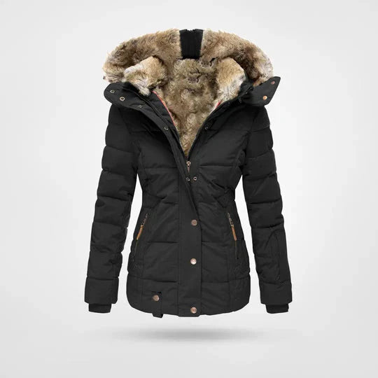Wasserdichte Winterjacke für Frauen | Winddicht & isoliert | Warme Jacke mit abnehmbarer Kapuze