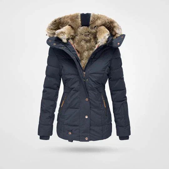 Wasserdichte Winterjacke für Frauen | Winddicht & isoliert | Warme Jacke mit abnehmbarer Kapuze