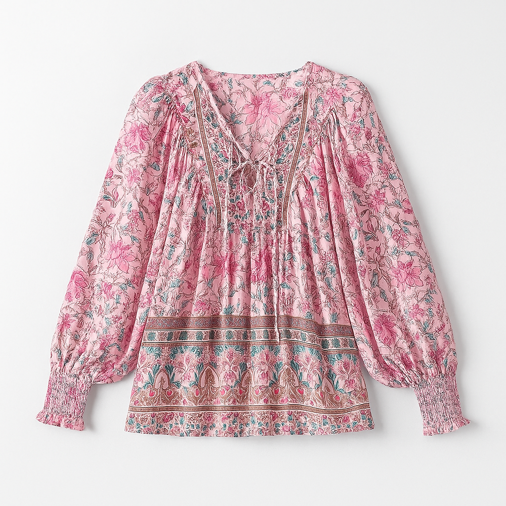 Boho blouse pink