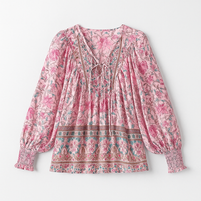 Boho blouse pink
