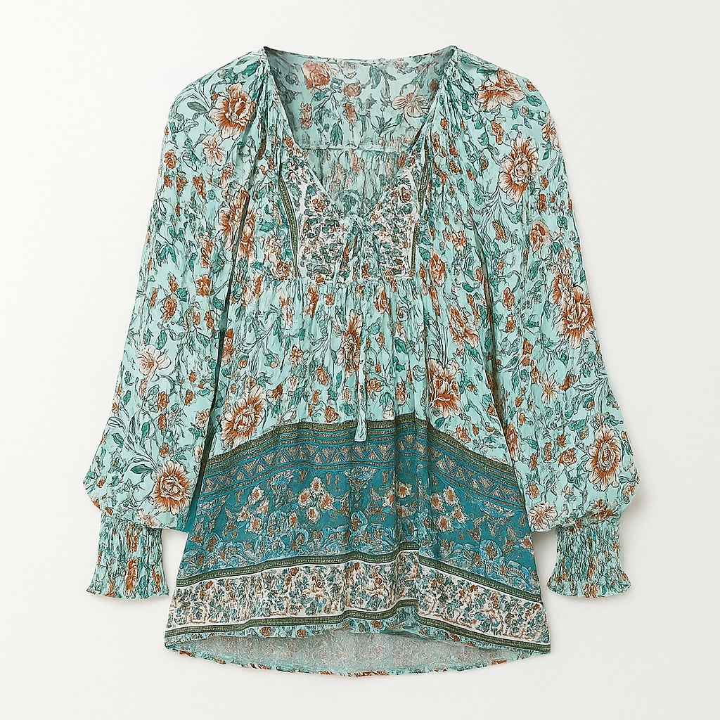 Boho blouse blue