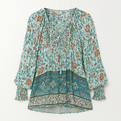 Boho blouse blue